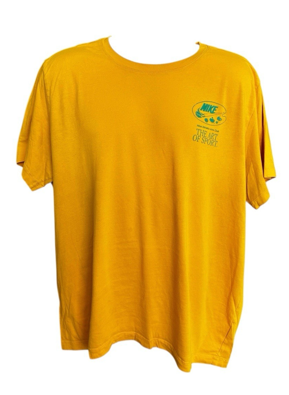 The Nike Tee The Art Of Sport Unisex Men's Yellow Front Back Graphic T-shirt XL